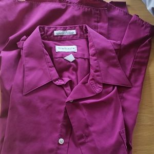 Purple short sleeve dress shirt